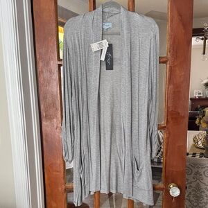 Joan Vass Heather Gray Knit Cardigan NWT Size 2x